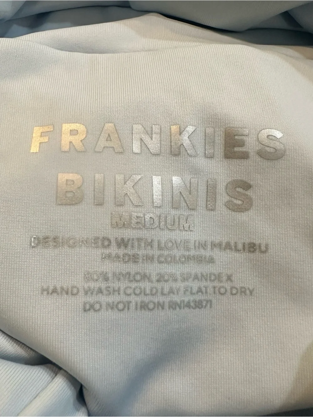 Frankie’s Bikinis Cora Ruffle One Piece Swimsuit Light Blue Size Medium
